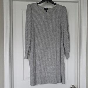 AGB Gray Sheath Dress with Bishop Sleeves